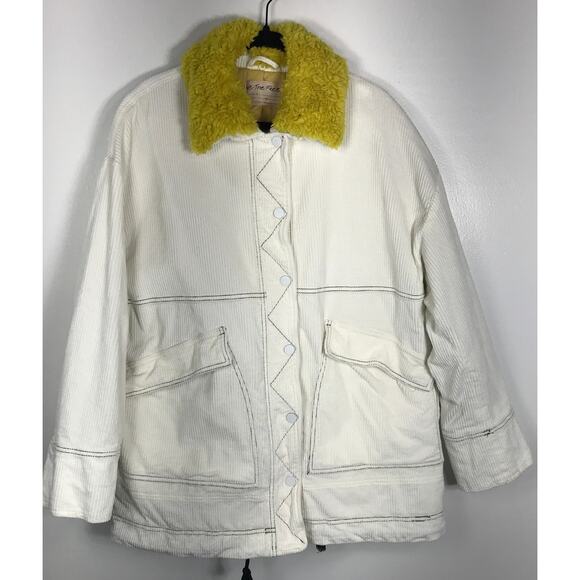 We the Free Anthropologie Women's Lust for Life Corduroy Oversized Jacket Ivory - Picture 2 of 16